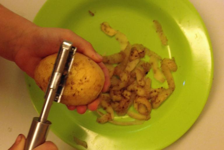 gewaschen und geschält...